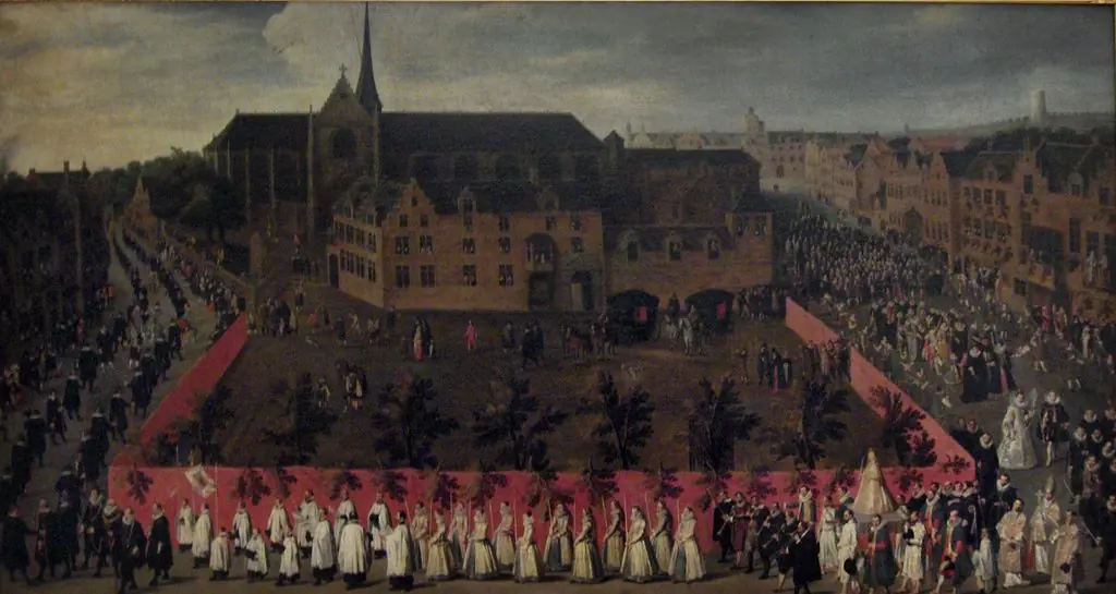 Archdukes Albert and Isabella in the virgins' procession on the Sablon in Brussels