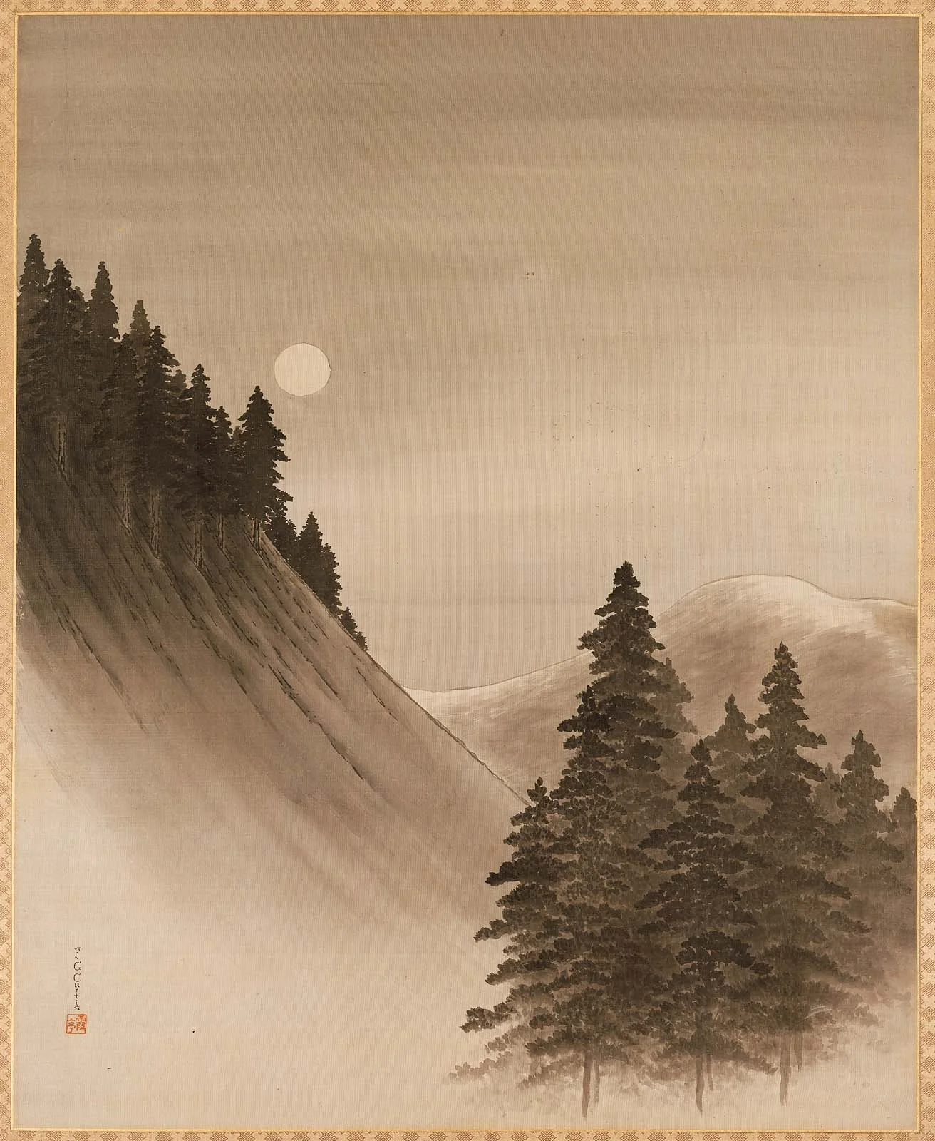 Landscape with Pines and Moon