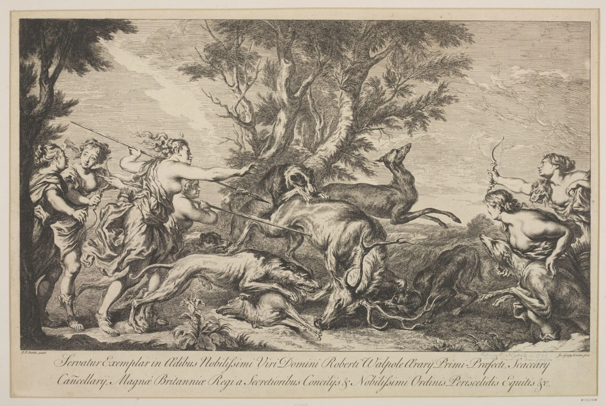 Diana and her nymphs chasing the stag