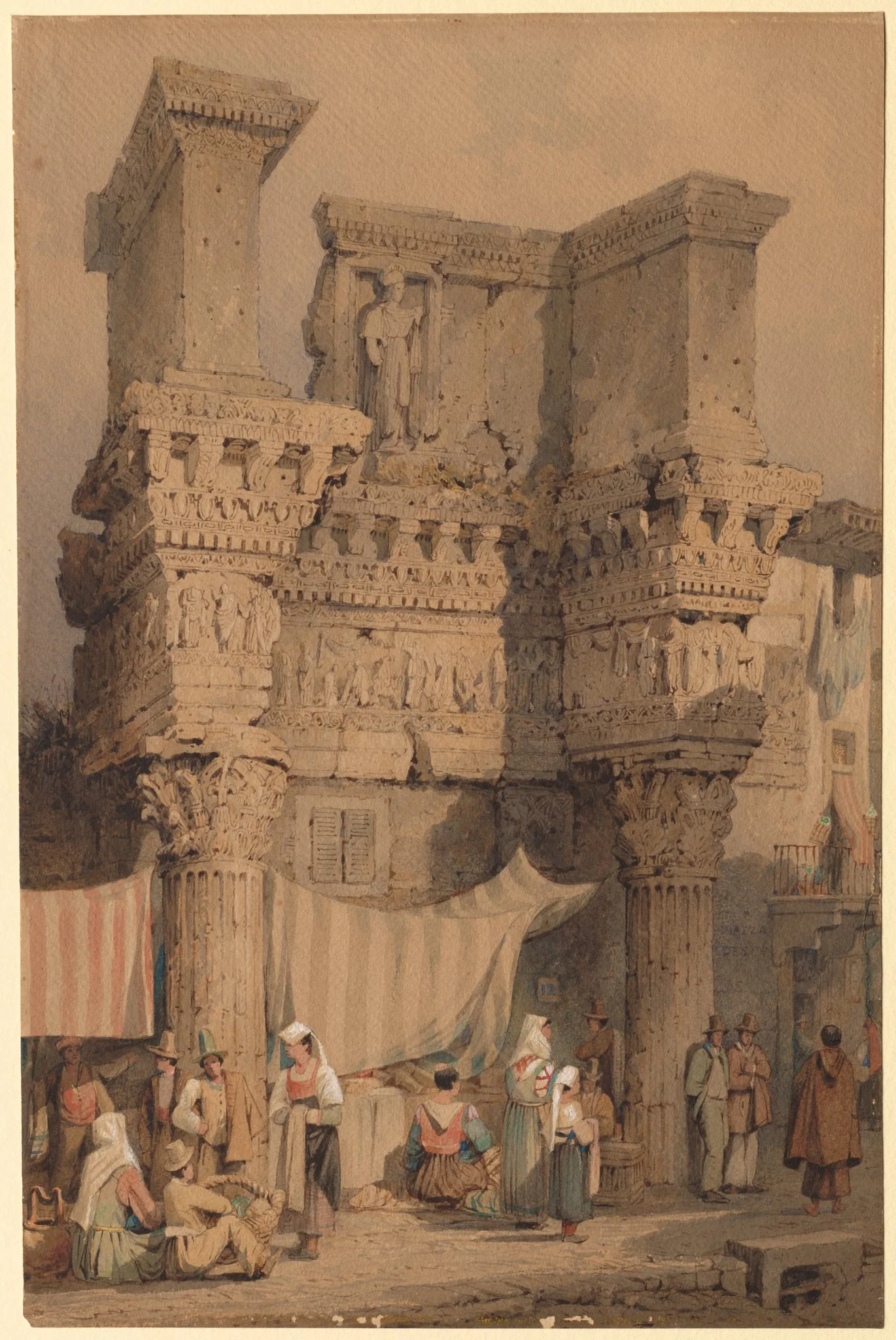 The Forum of Nerva, Rome, by Samuel Prout, 1827
