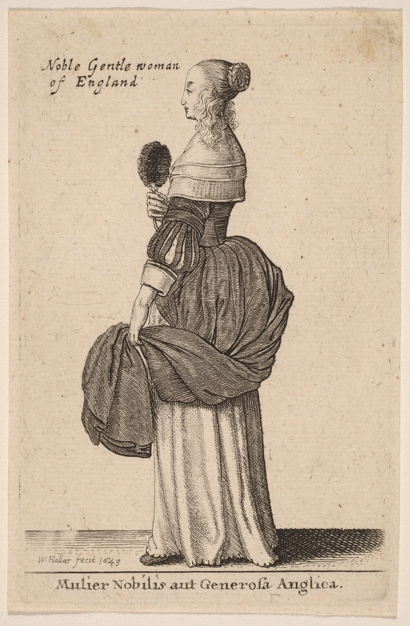 Mulier Nobilis aut Generosa Anglica, by Wenceslaus Hollar, ink, 1643