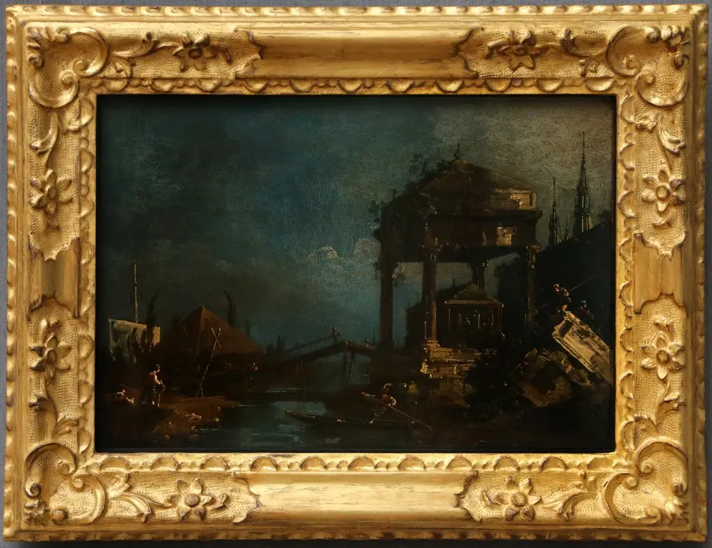 Fantasy Landscape with Sarcophagus under a Canopy