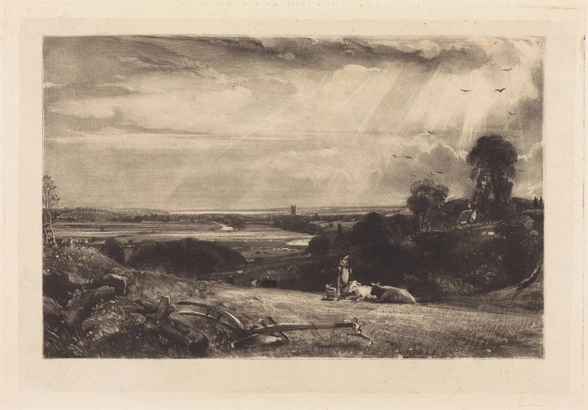 Summer Morning, by David Lucas, ink, 1830