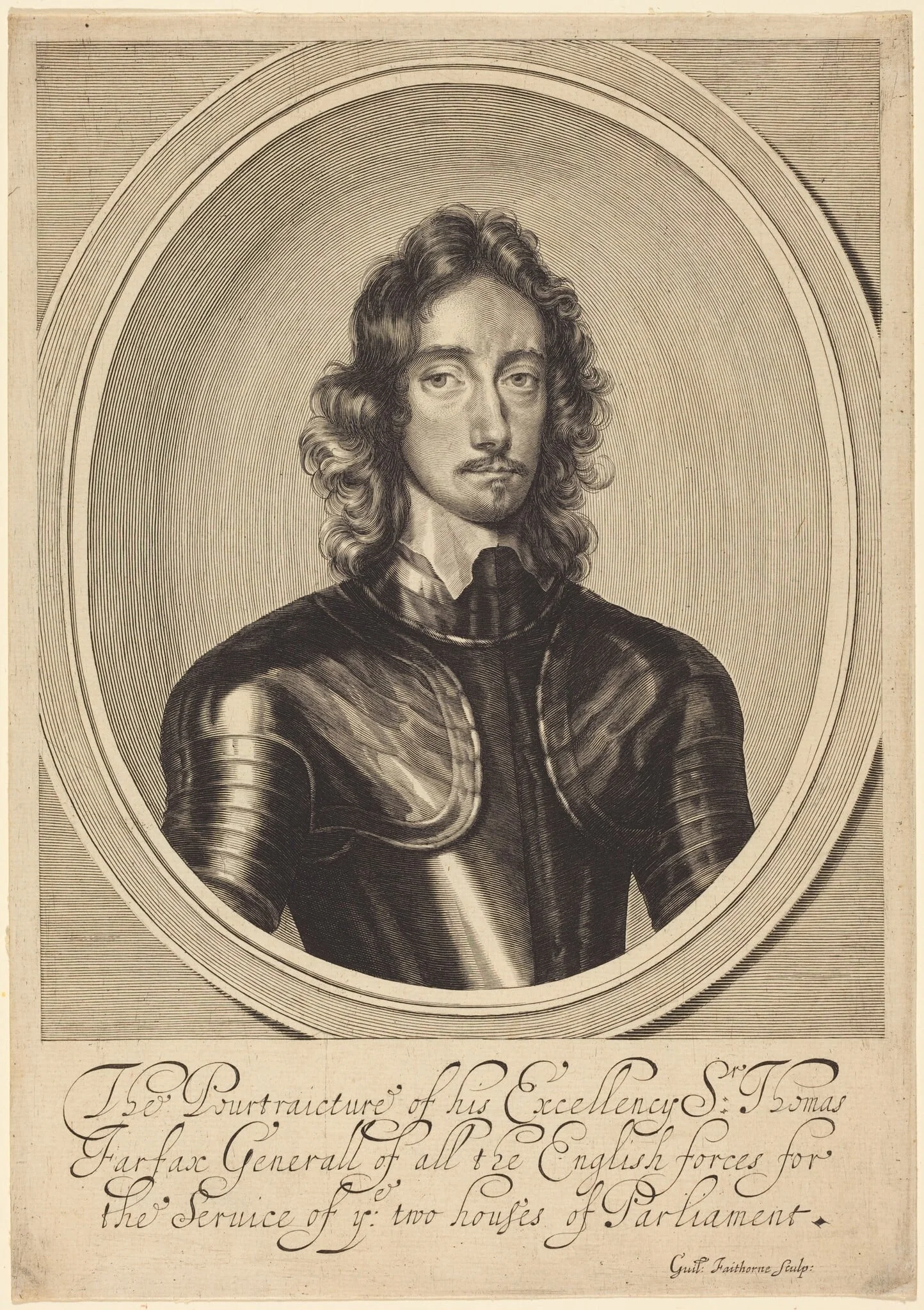 Lord Thomas Fairfax, by William Faithorne, ink, 1654