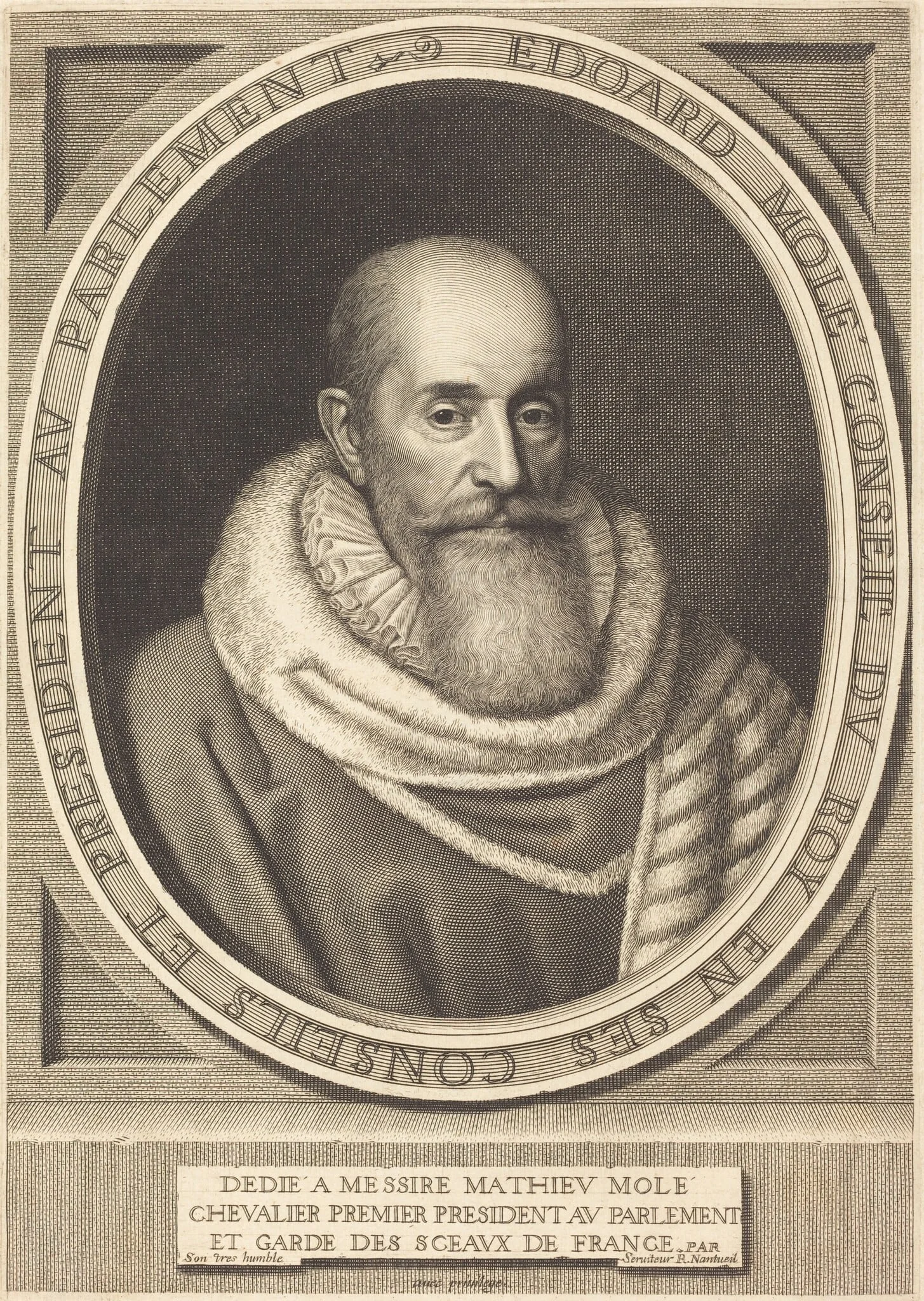 Edouard Mole, by Robert Nanteuil, ink, 1653