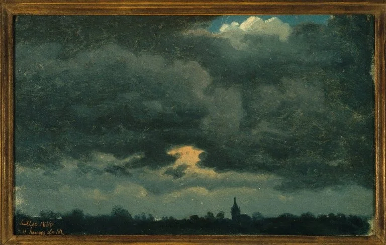 Stormy Sky over Landscape with Distant Church