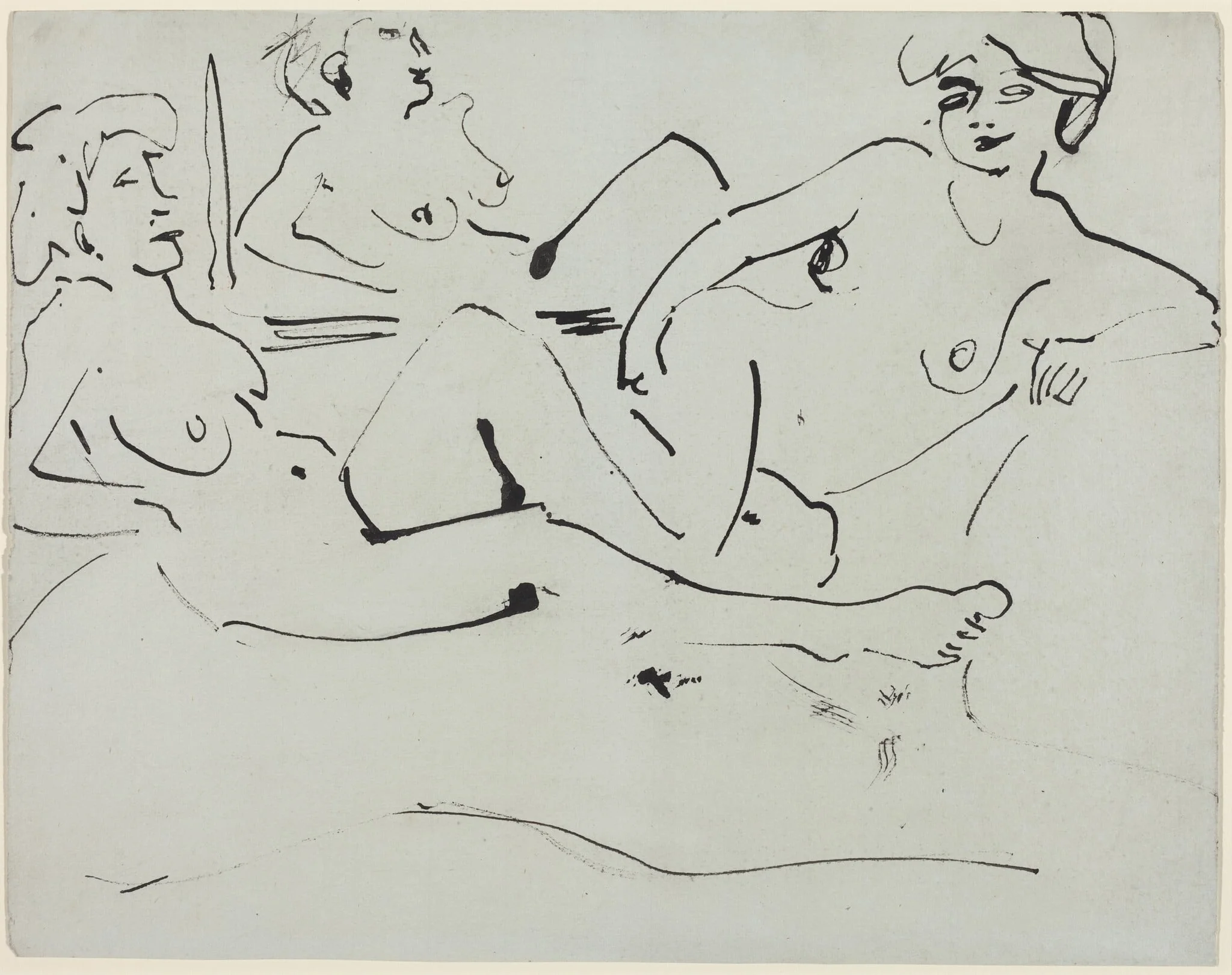 Dodo and an Older Woman Reclining before a Mirror