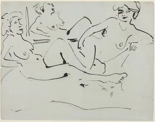 Dodo and an Older Woman Reclining before a Mirror