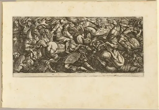 Cavalry Charge with Soldiers and Horses Trampled