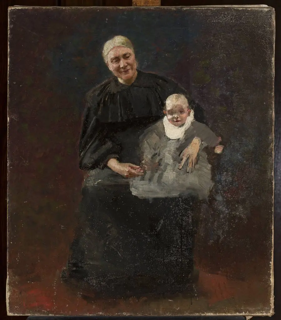 Portrait of Michalina Szymanowska née Naimska, artist’s mother with her grandson Wacław