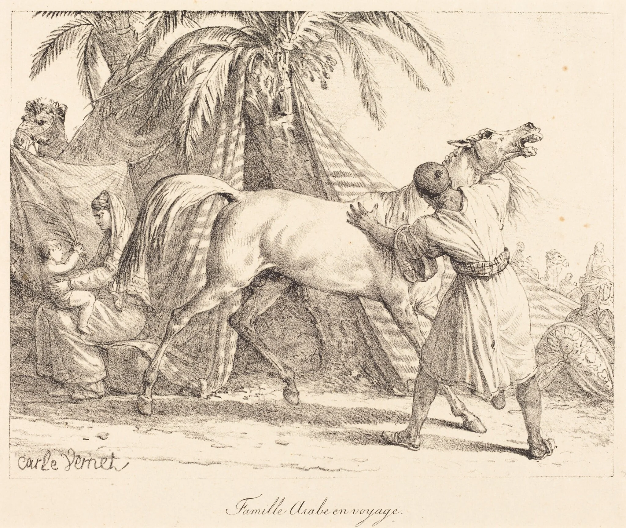 Famille Arabe en voyage, by Carle Vernet, ink, 1818