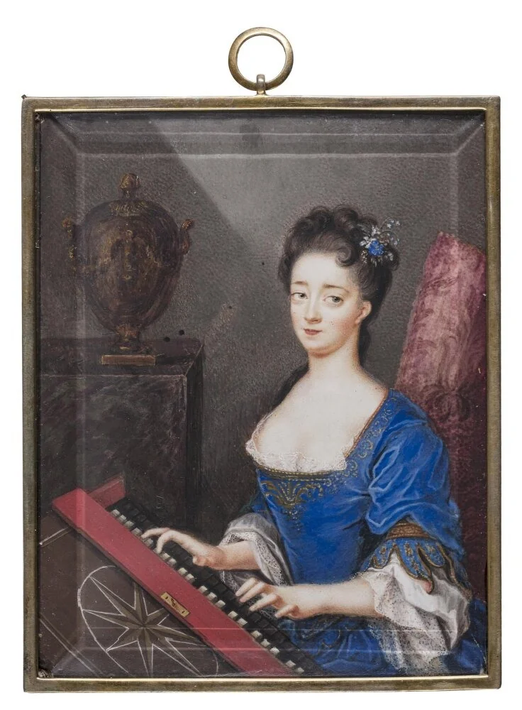 Young Lady at a clavier, by Gustav von Mardefeld, gouache