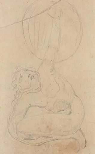 A Crouching Figure Holding a Shield [verso]