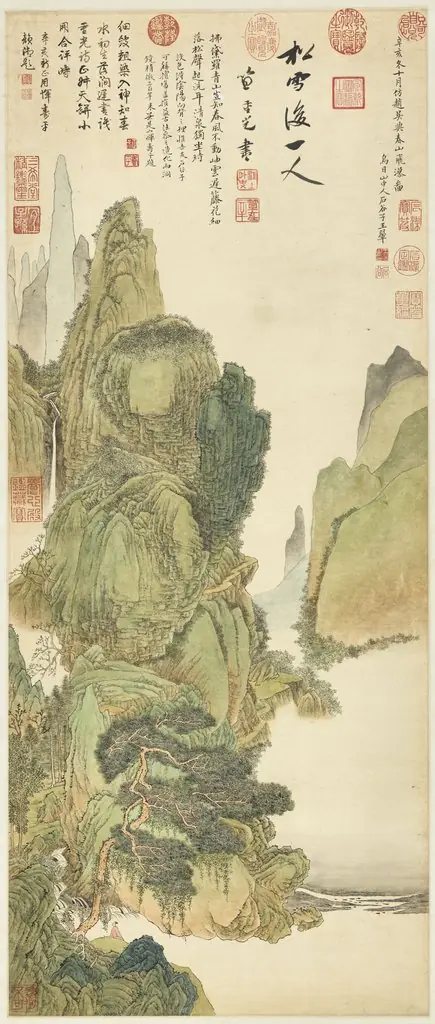 Cascading Water in the Spring Mountains after Zhao Mengfu
