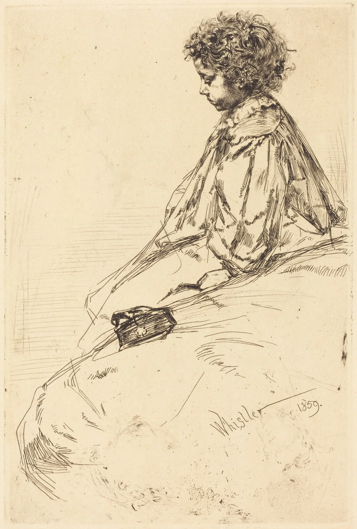 Bibi Lalouette, by James McNeill Whistler, ink, 1859