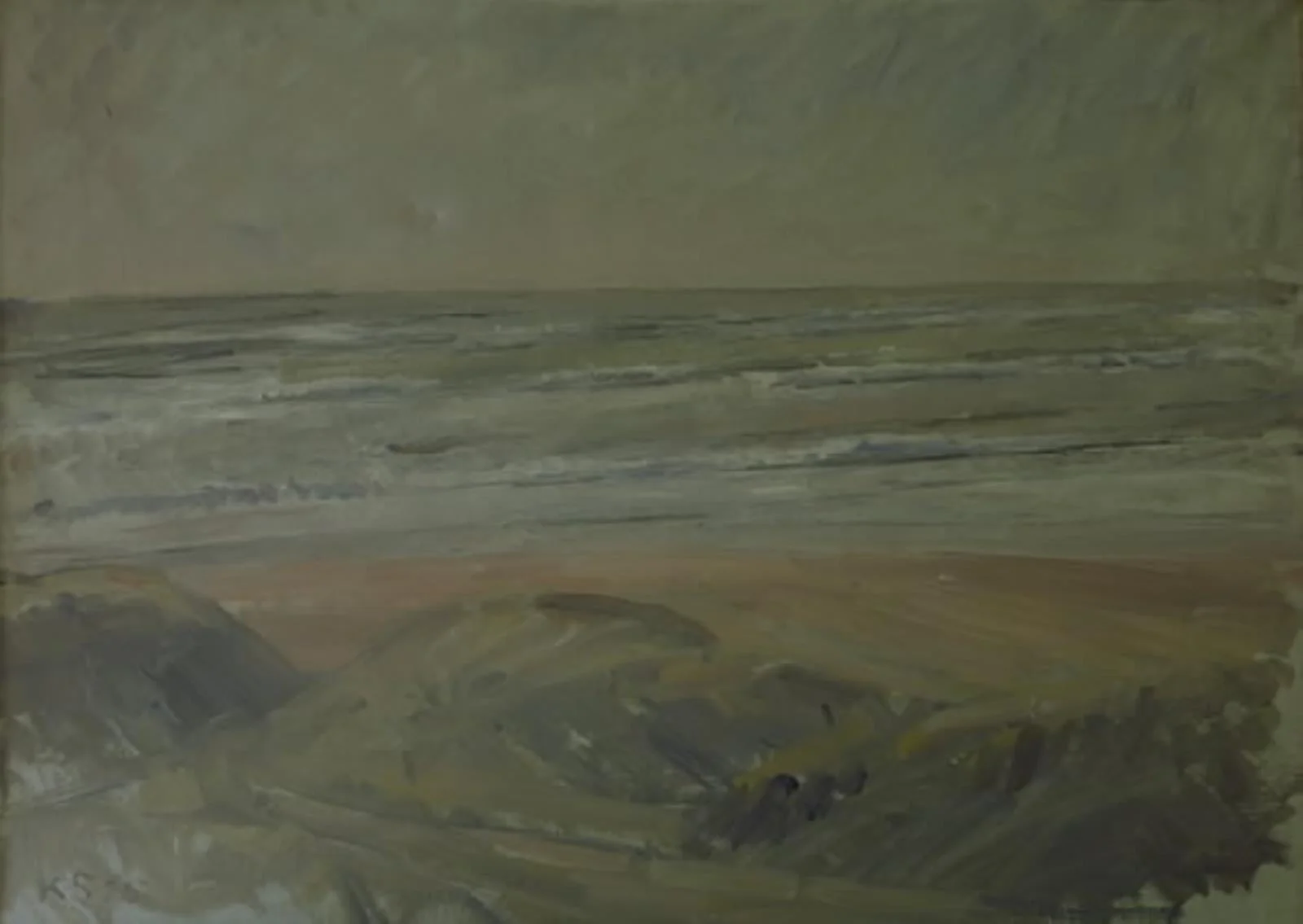 Udsigt fra klitter over Vesterhavet, by Unknown, 1925