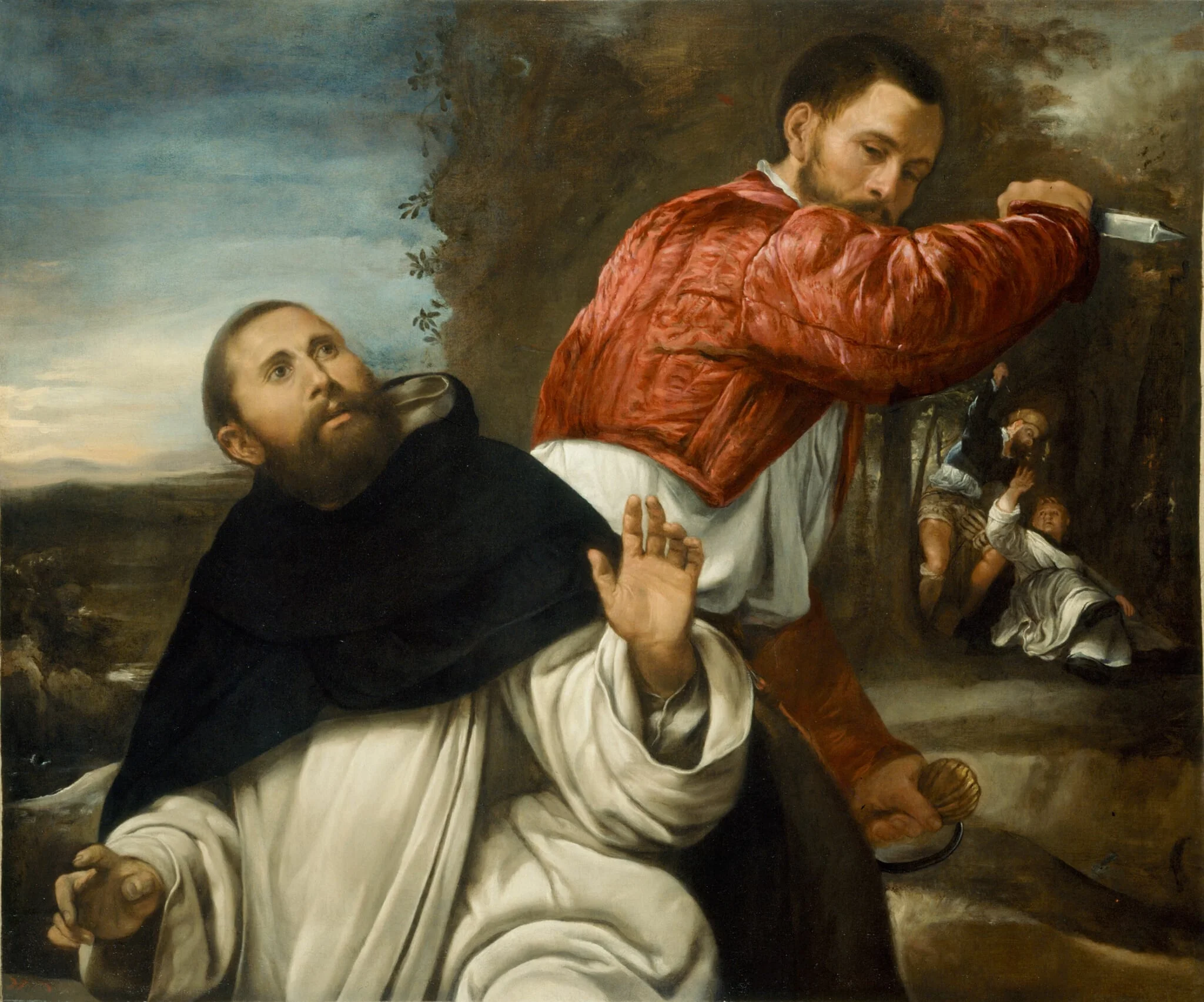 The Death of St. Peter Martyr, by Giovanni Girolamo Savoldo, oil, 1532