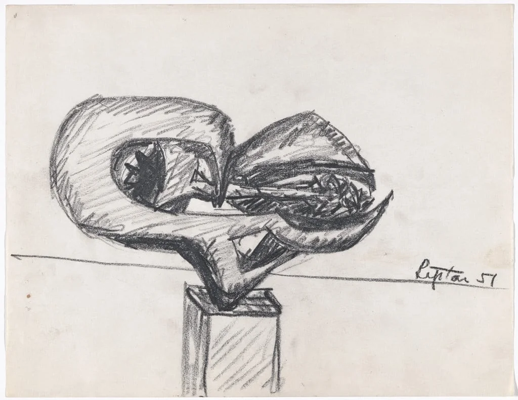 Untitled, by Seymour Lipton, crayon, 1951