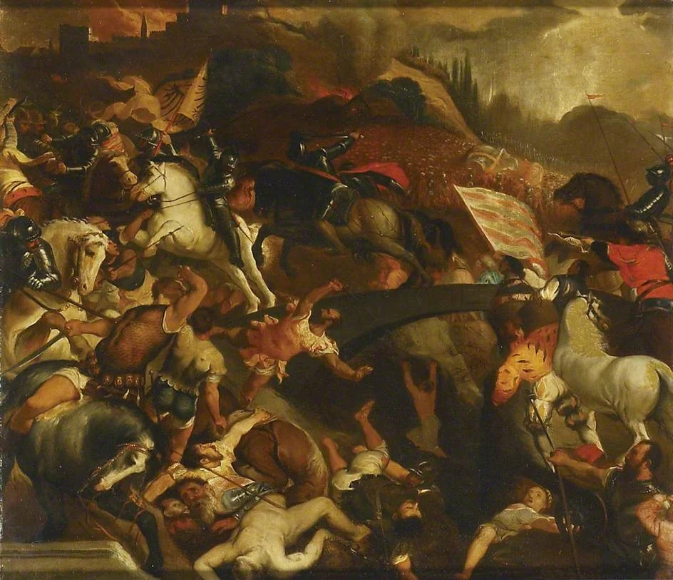 The Battle of Cadore, by Unknown, oil, 1557