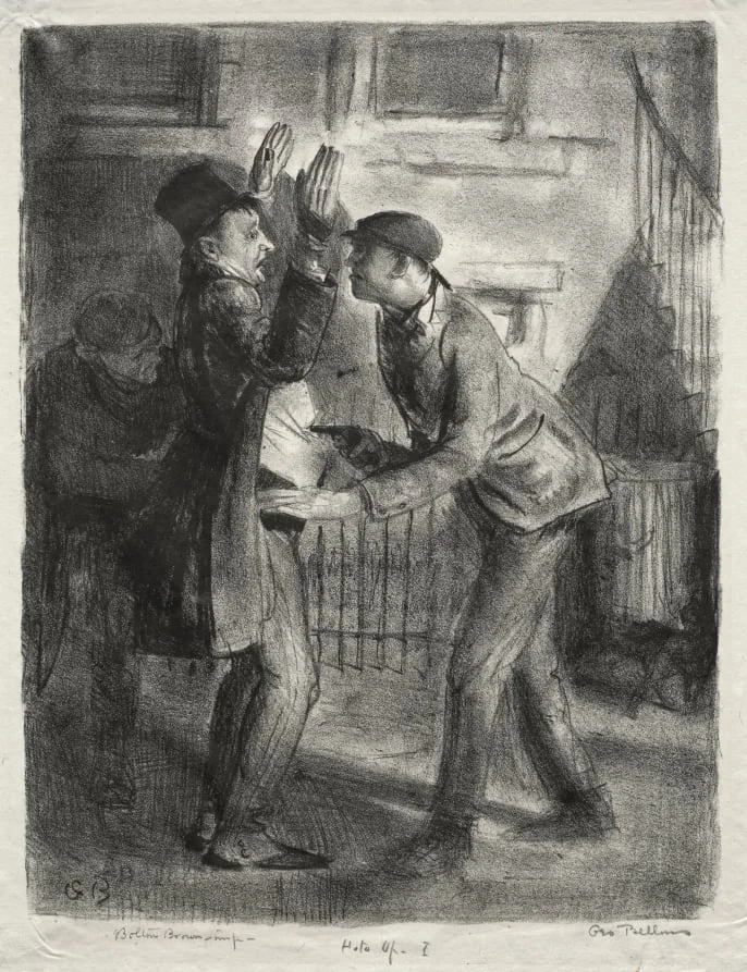 The Holdup, first state, by George Bellows, 1921