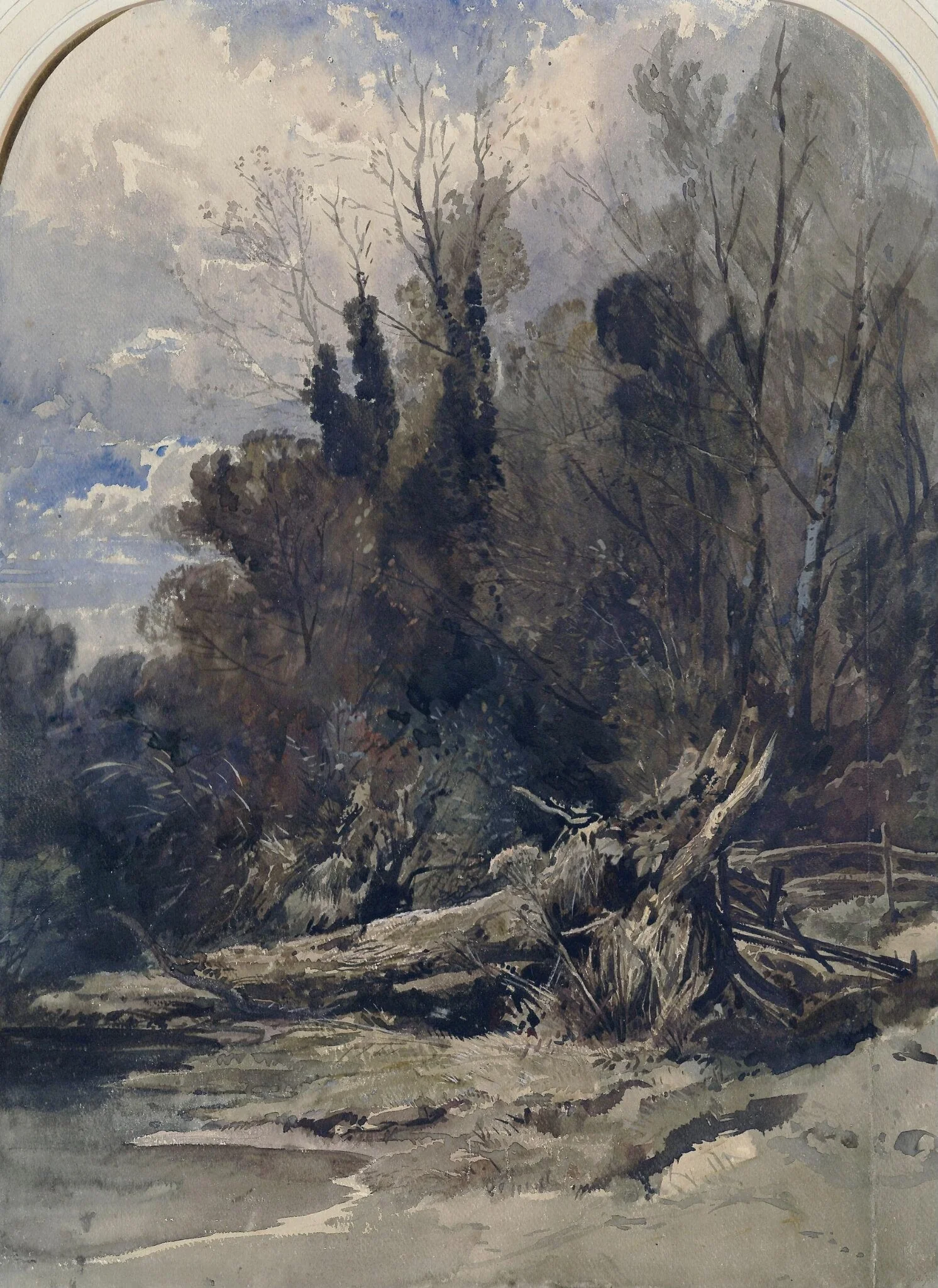 Wood near Bristol, by Muller, watercolor, 1840