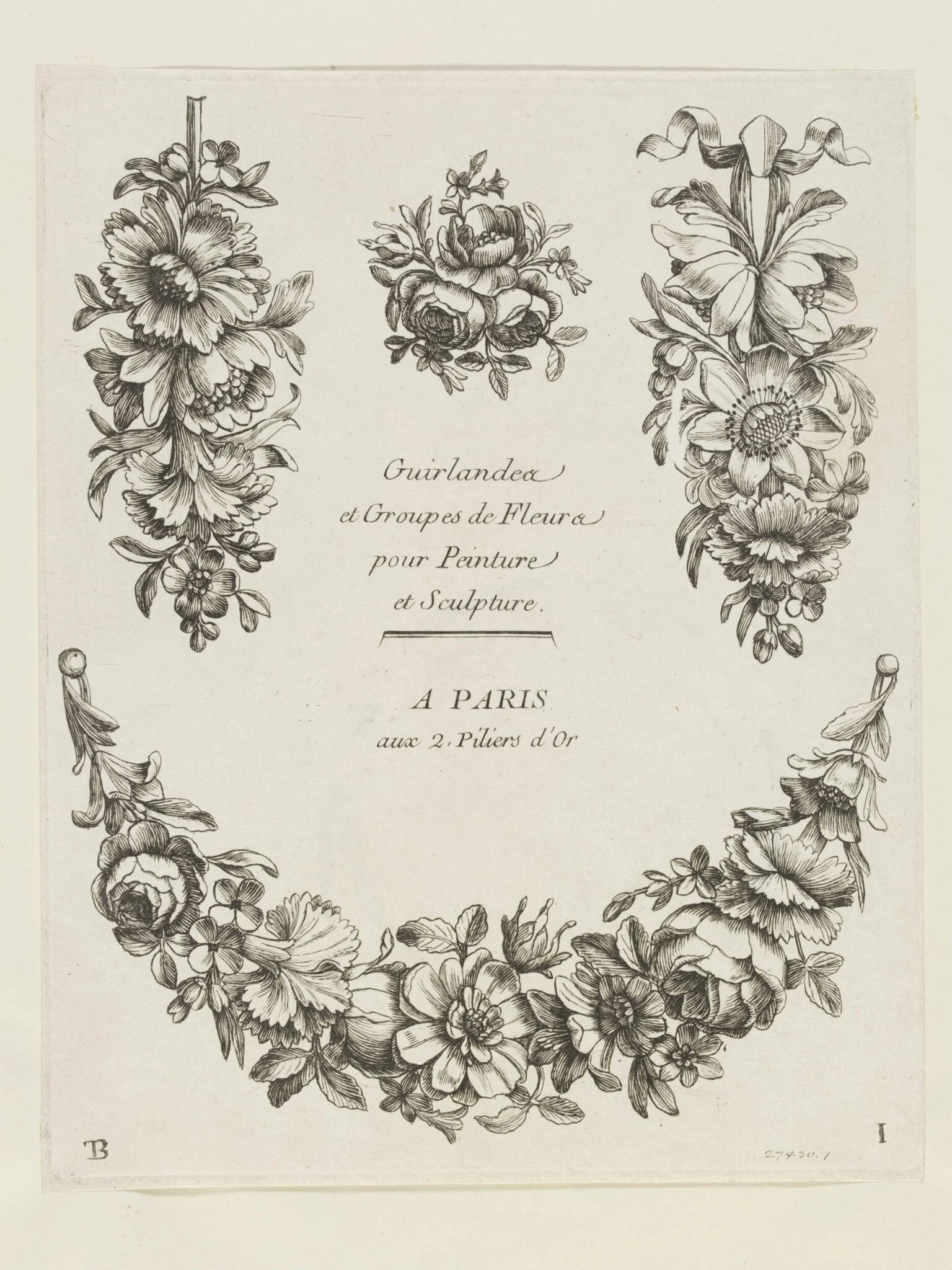Guirlandes et Groupes de Fleurs pour Peinture et Sculpture