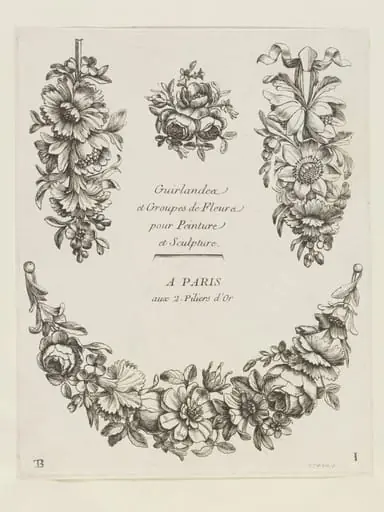 Guirlandes et Groupes de Fleurs pour Peinture et Sculpture
