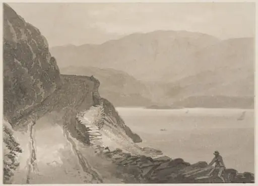 Landscape with lake and mountains