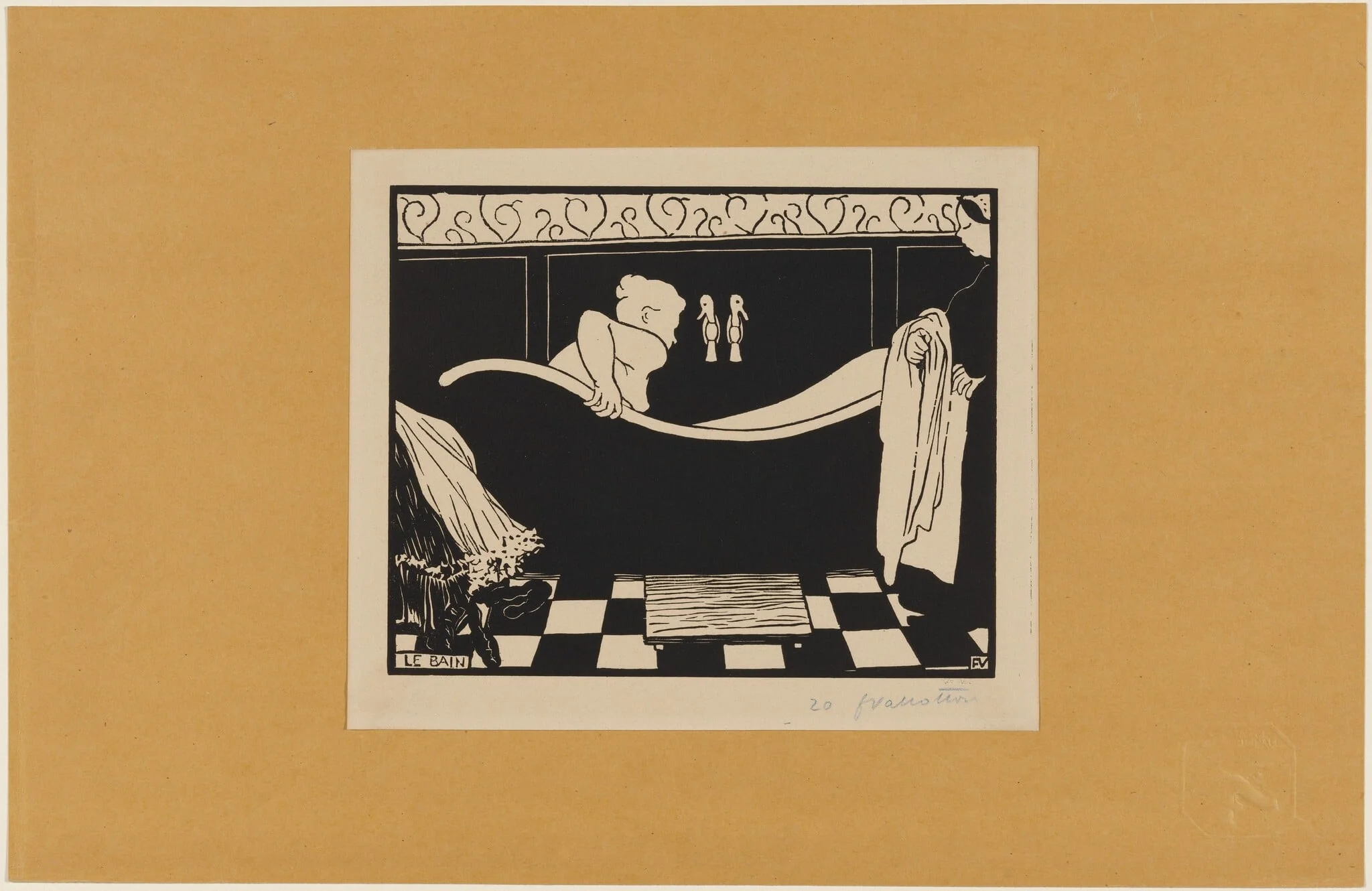 The Bath (Le Bain), by Félix Vallotton, ink, 1894