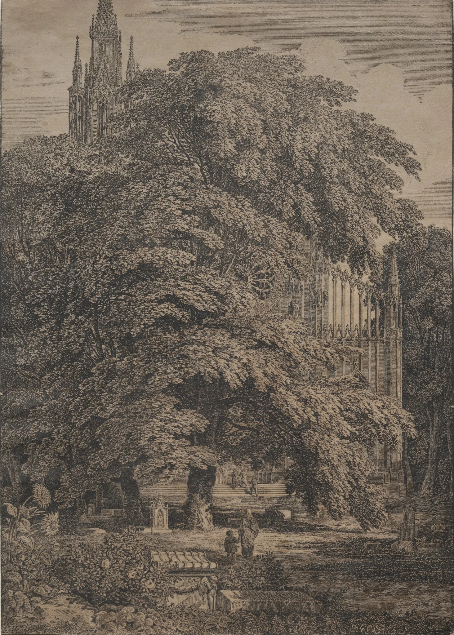Gothic Church among Oaks, by Karl Friedrich Schinkel, 1810