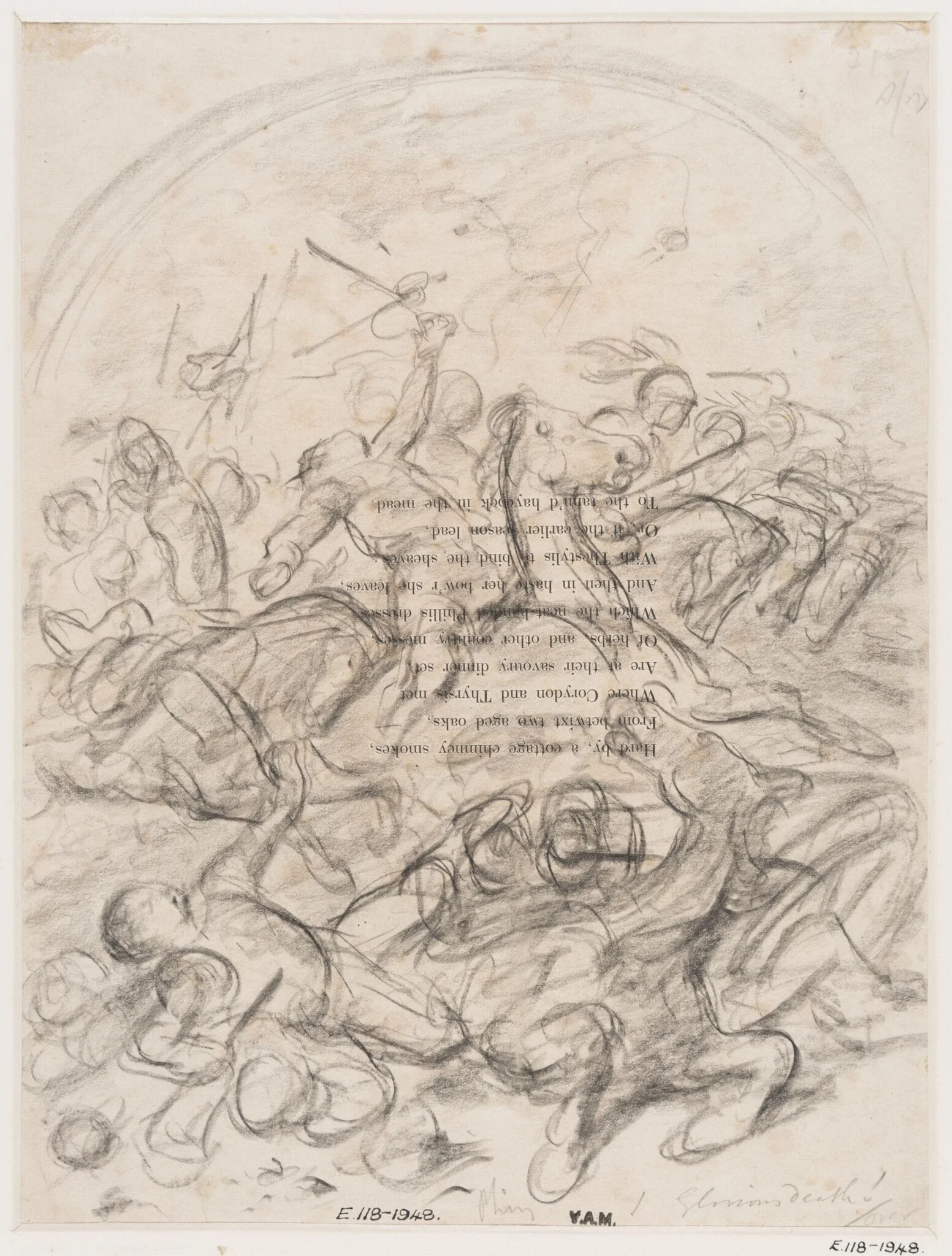A battle scene with a man falling from his horse mortally wounded, by Hablot Knight 'Phiz' Browne, 1815