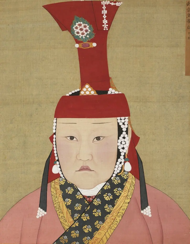 元代后半身像册-武宗皇帝后 珍格