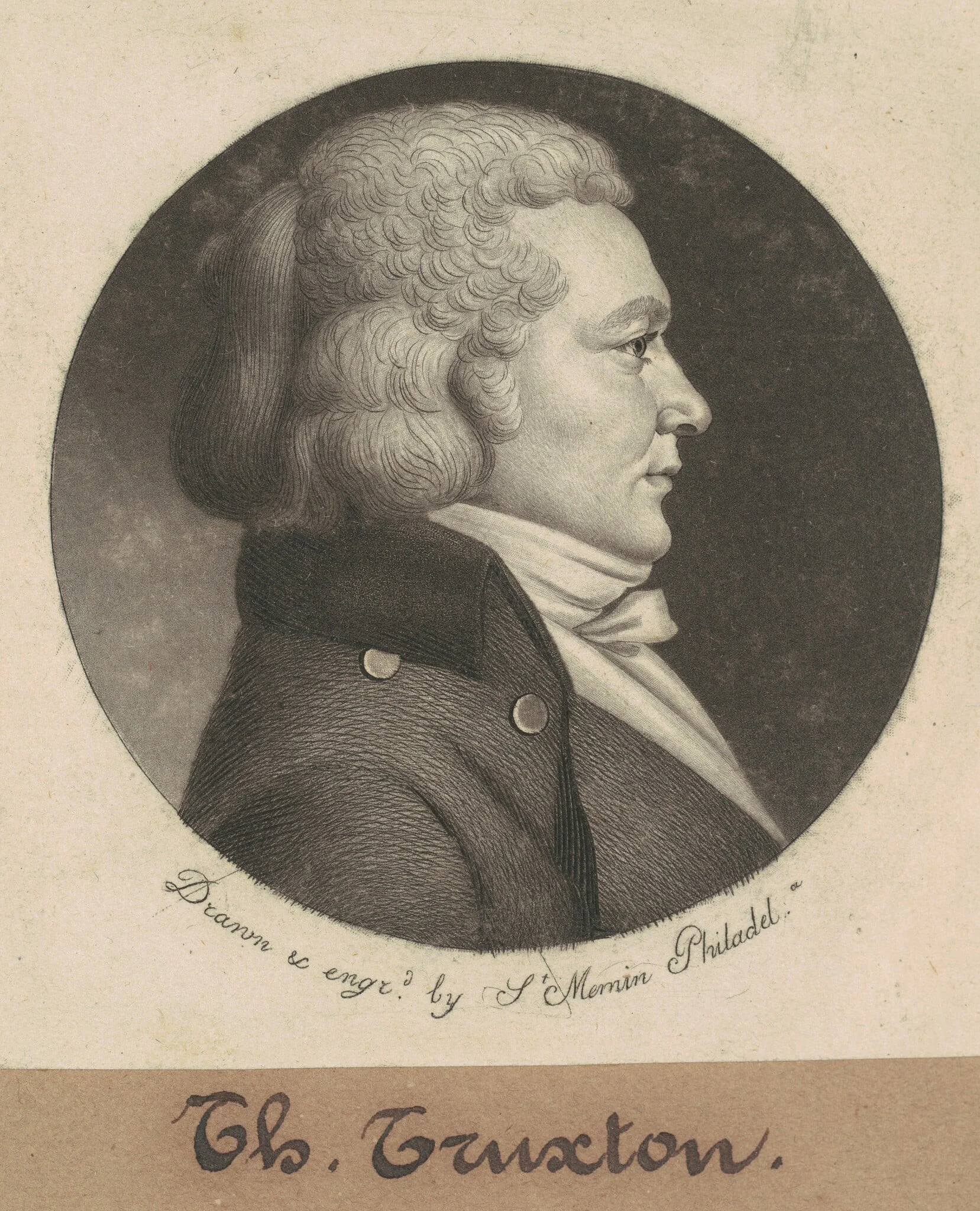 Thomas Truxtun, by Charles Balthazar Julien Févret de Saint-Mémin, ink, 1799
