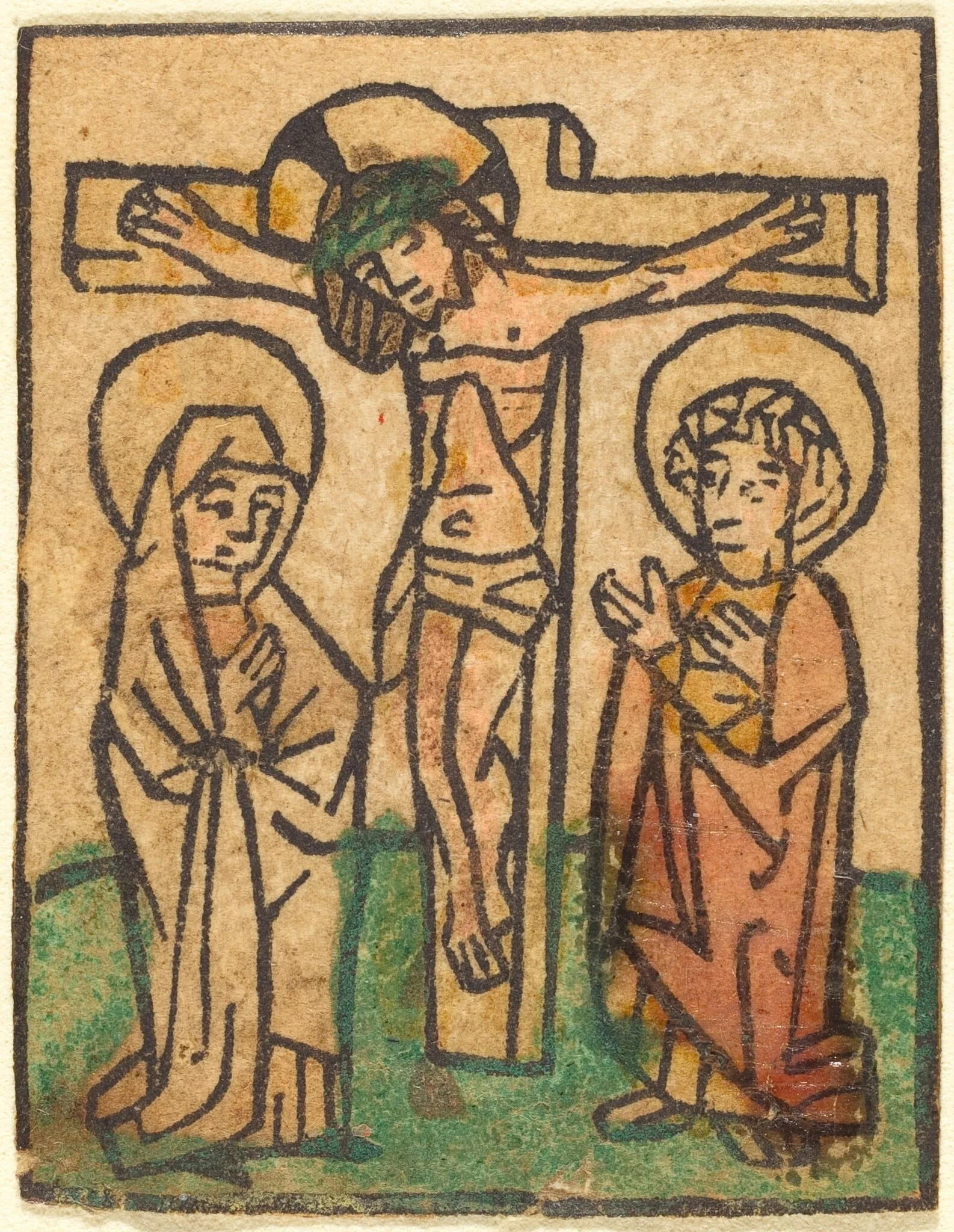 Christ on the Cross, by German 15th Century, ink, 1450