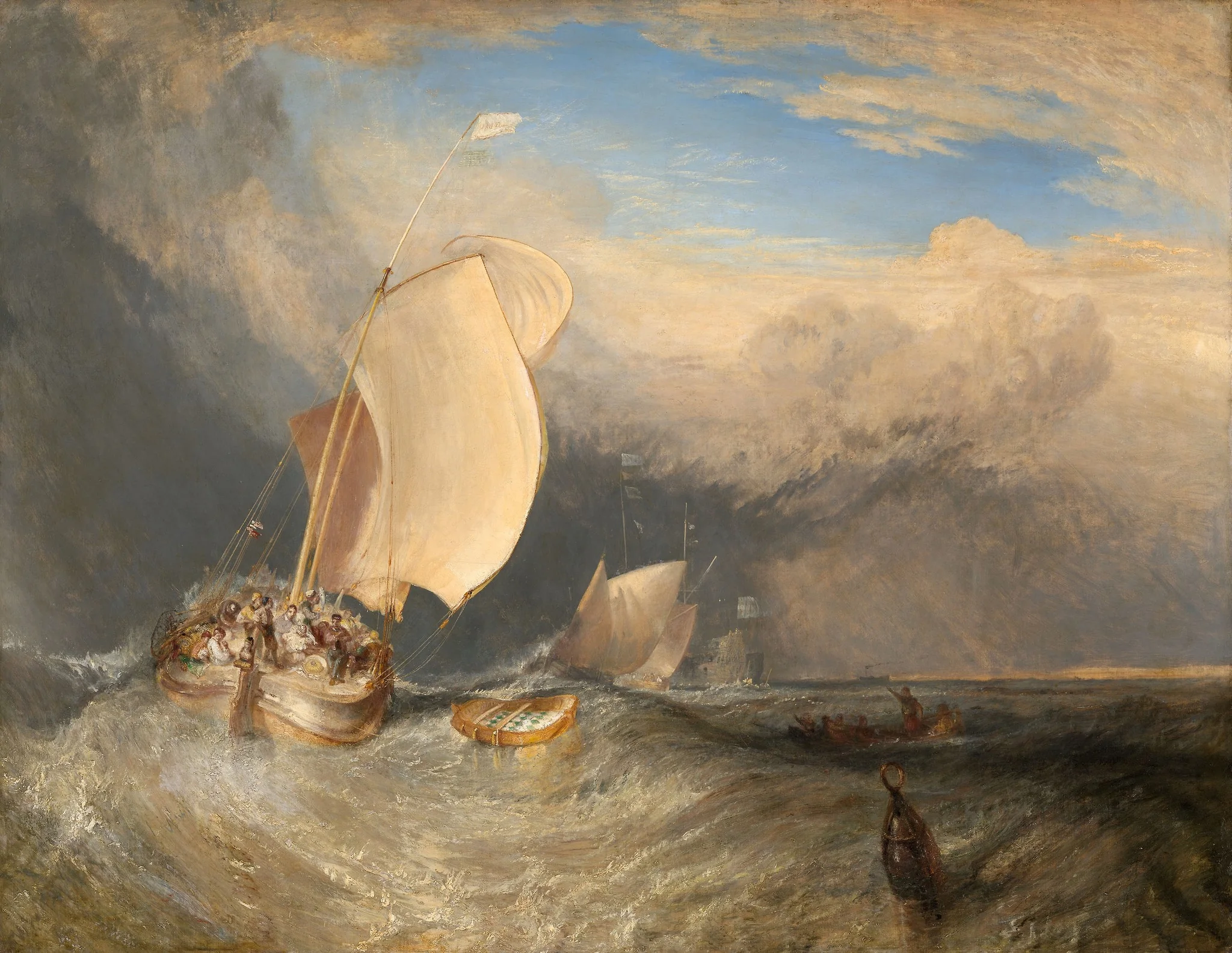 Fishing Boats with Hucksters Bargaining for Fish, by Joseph Mallord William Turner, oil, 1837