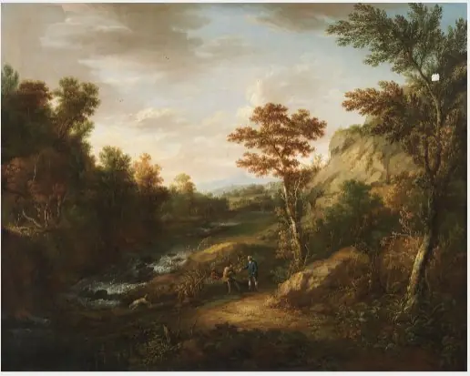 A Landscape with Peasants and a Dog