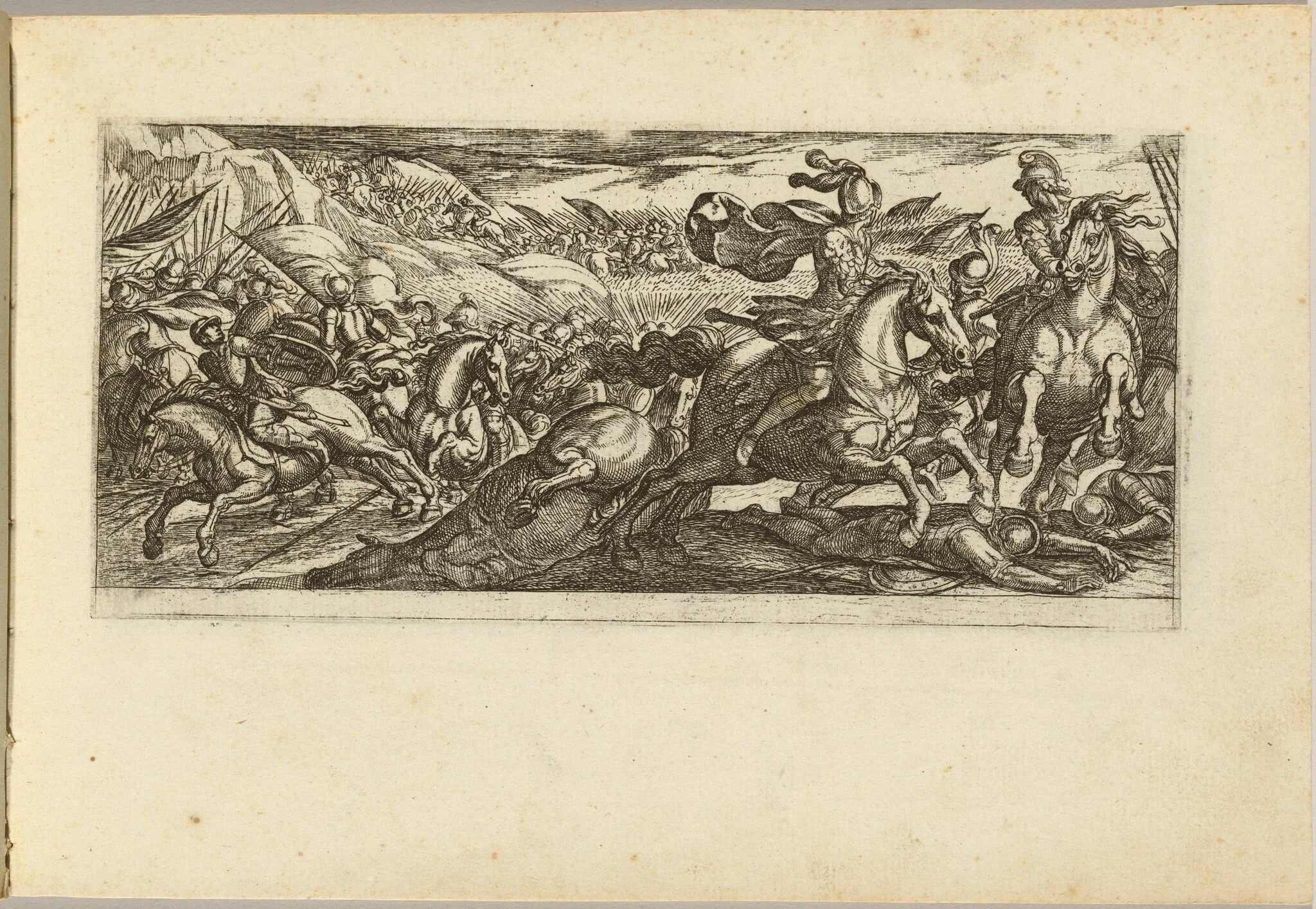 Cavalry Engagement, by Antonio Tempesta, ink, 1592