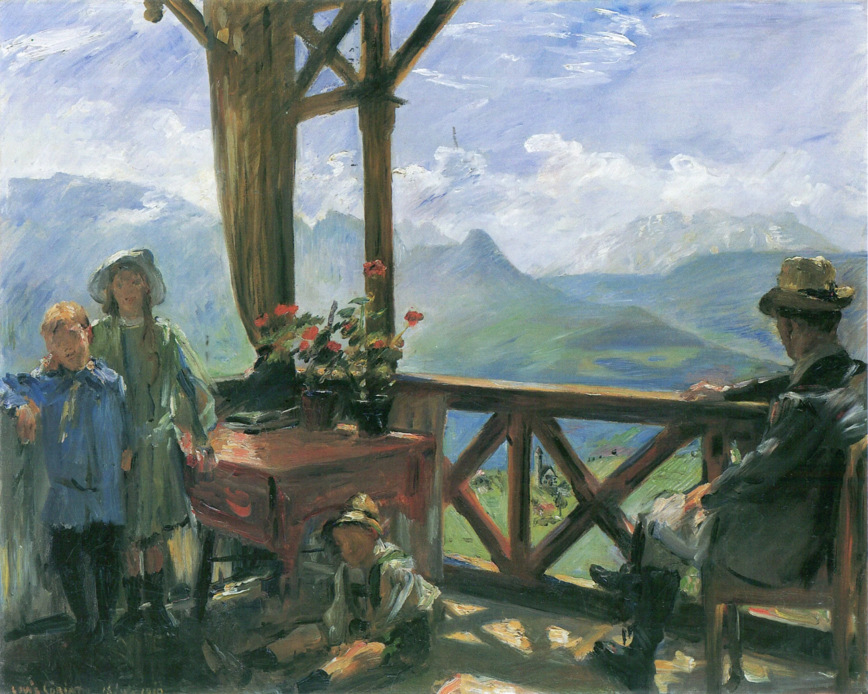 Terrasse in Klobenstein, Tirol, by Lovis Corinth, oil, 1910