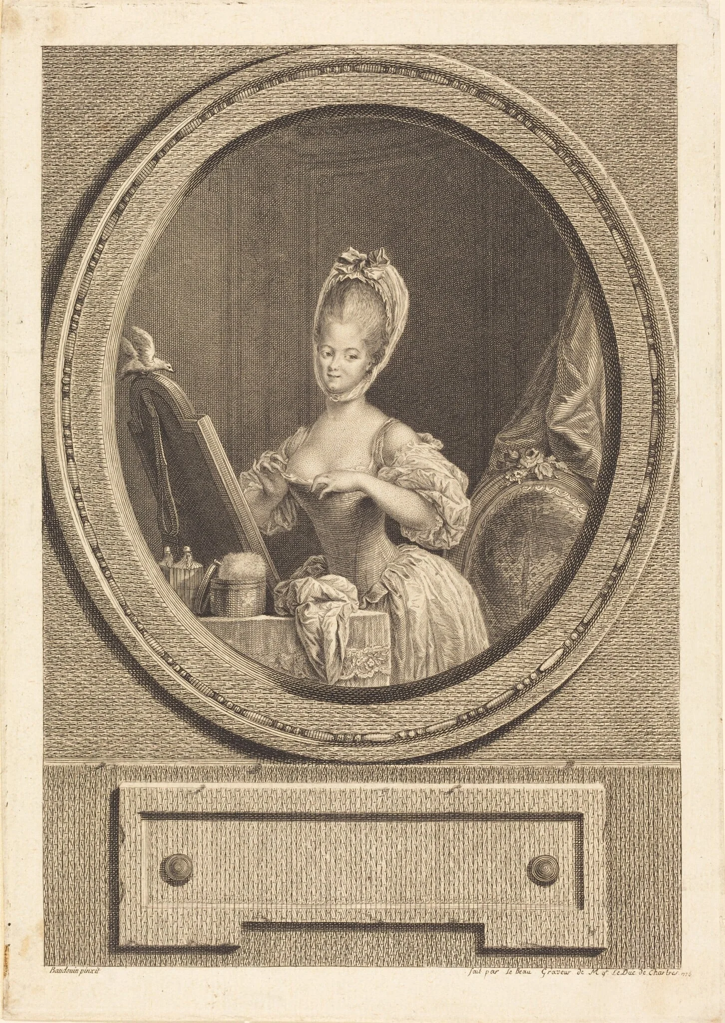 Sa taille est ravissante, by Pierre Adrien Le Beau, ink, 1776
