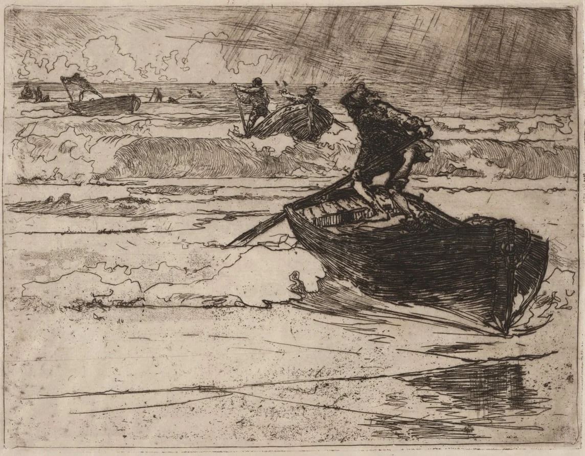 Pêcheurs Fuyants devant l'Orage