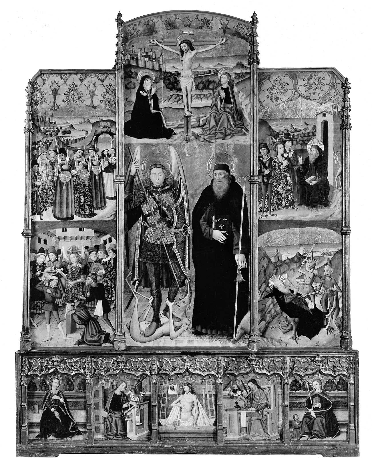 Altarpiece of Saints Michael and Anthony Abbot, by Martín de Soria, unspecified, 1478