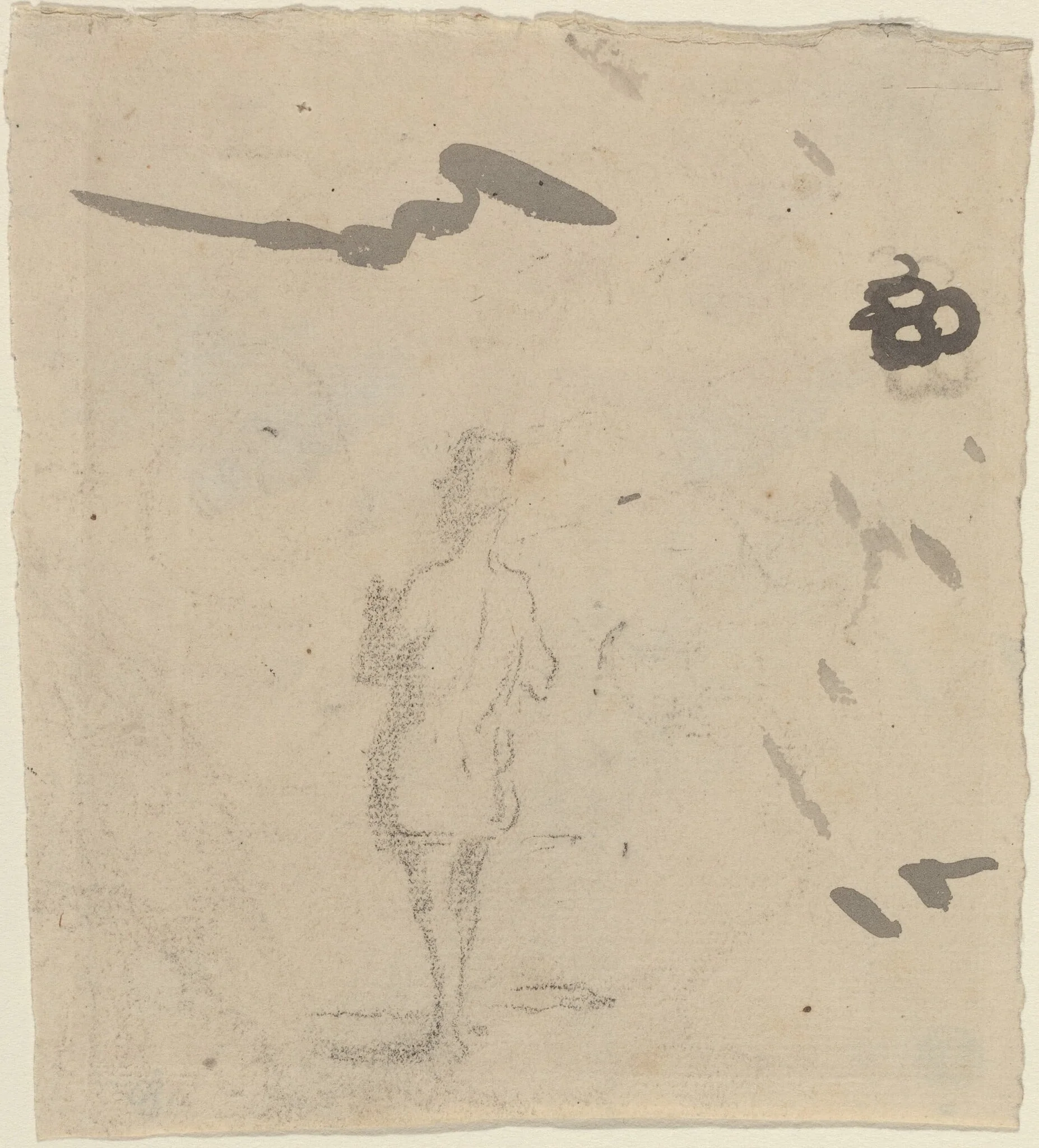 Figure of a Man, by Honoré Daumier, chalk, 1844