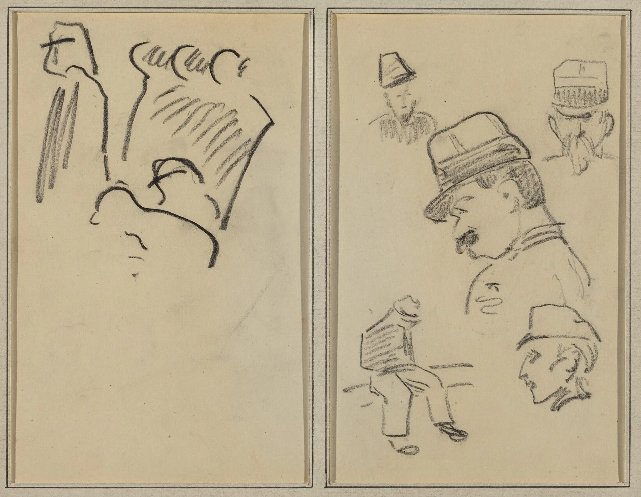 Soldiers; Four Soldiers and a Seated Figure [verso]