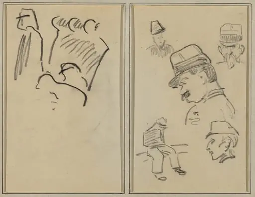 Soldiers; Four Soldiers and a Seated Figure [verso]