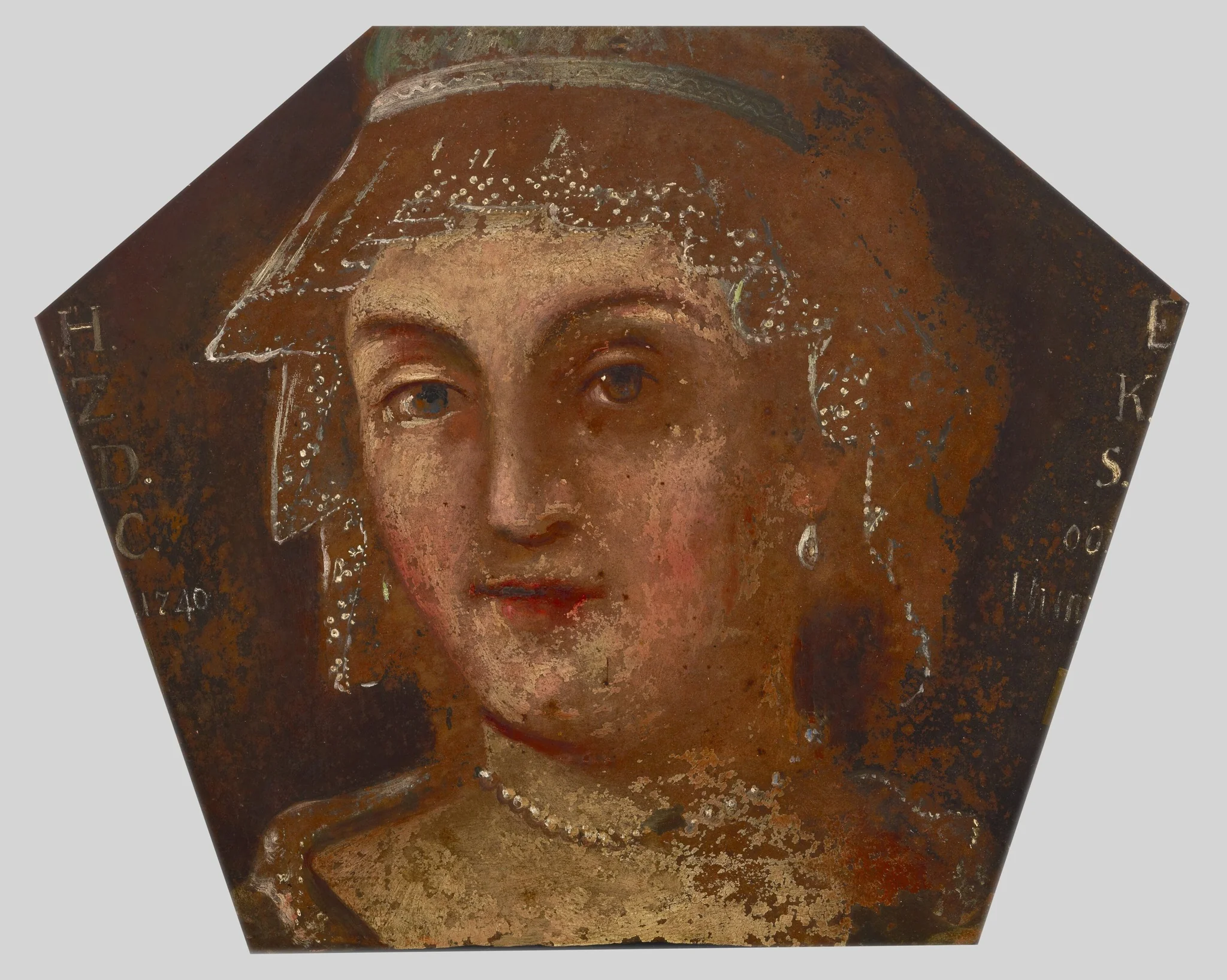 Sepulchral portrait of Ms Nieborowska from Hyżne, by Unknown, unspecified, 1740