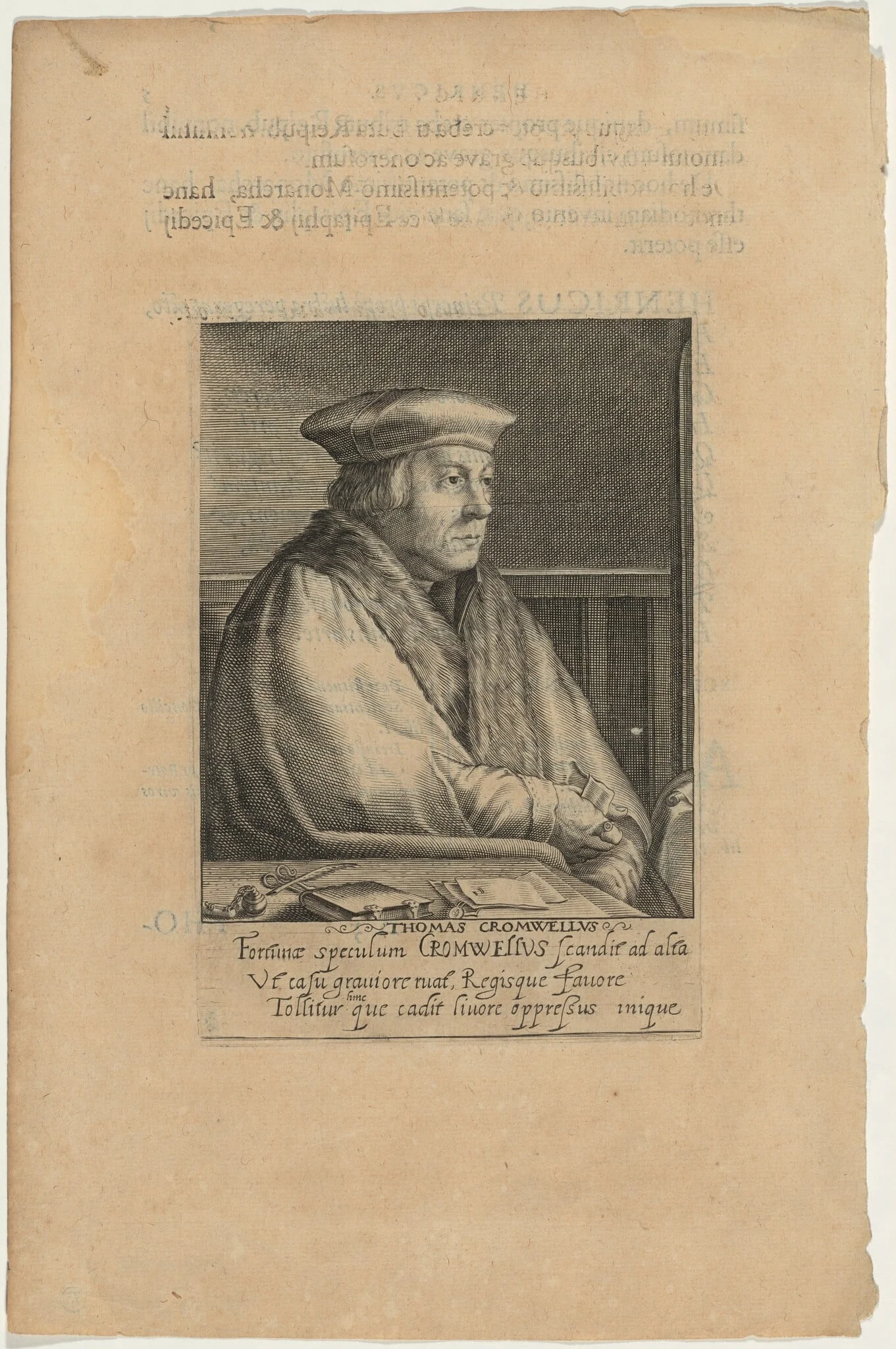 Thomas Cromwell, Earl of Essex, by Magdalena van de Passe, ink, 1620