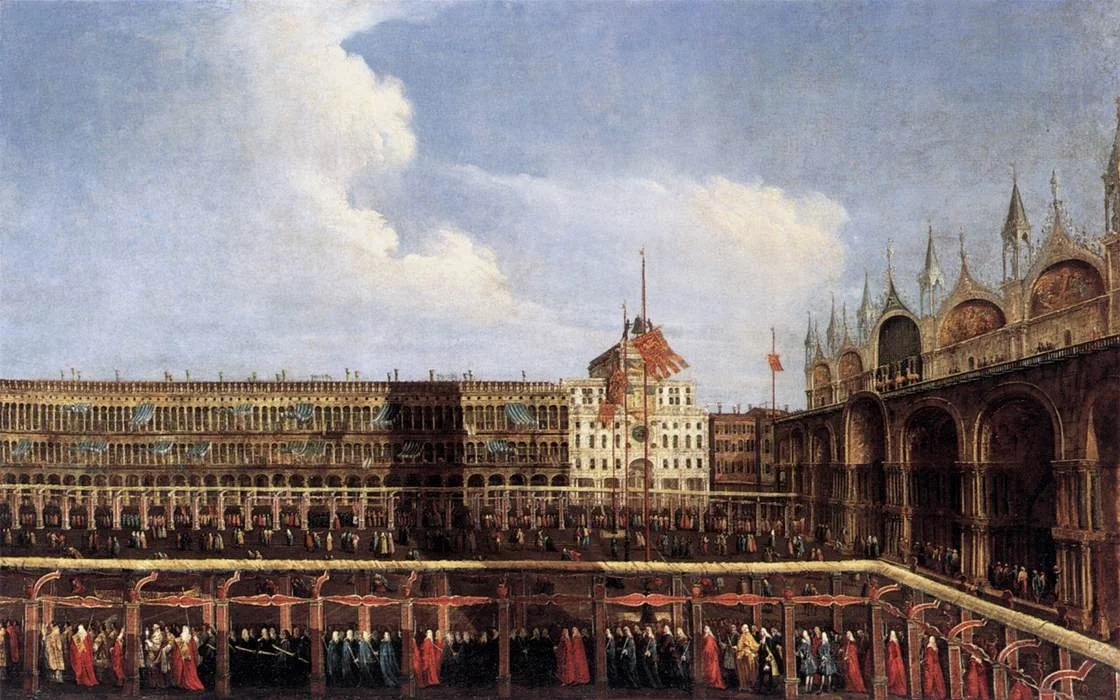 Feast of Corpus Christi Procession, Piazza di San Marco, by Antonio Diziani, oil, 1760