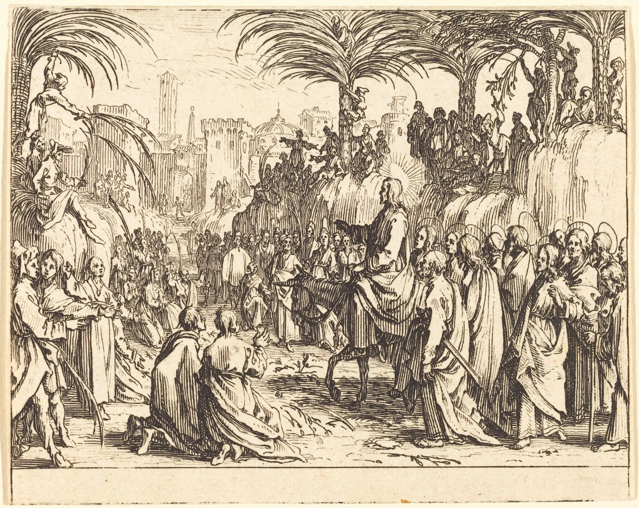 The Entry into Jerusalem, by Jacques Callot, ink, 1635