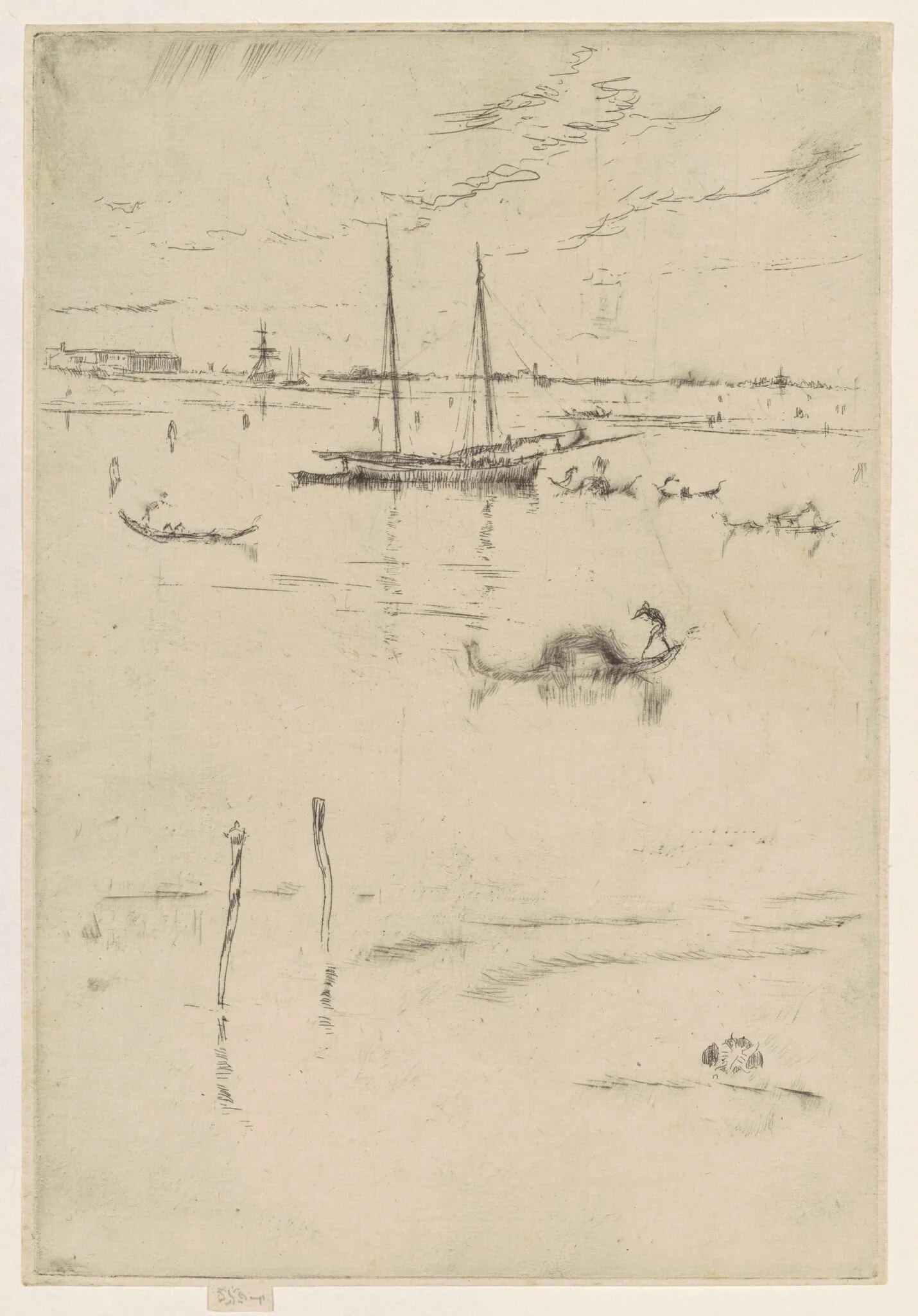 The Little Lagoon, by James McNeill Whistler, ink, 1880