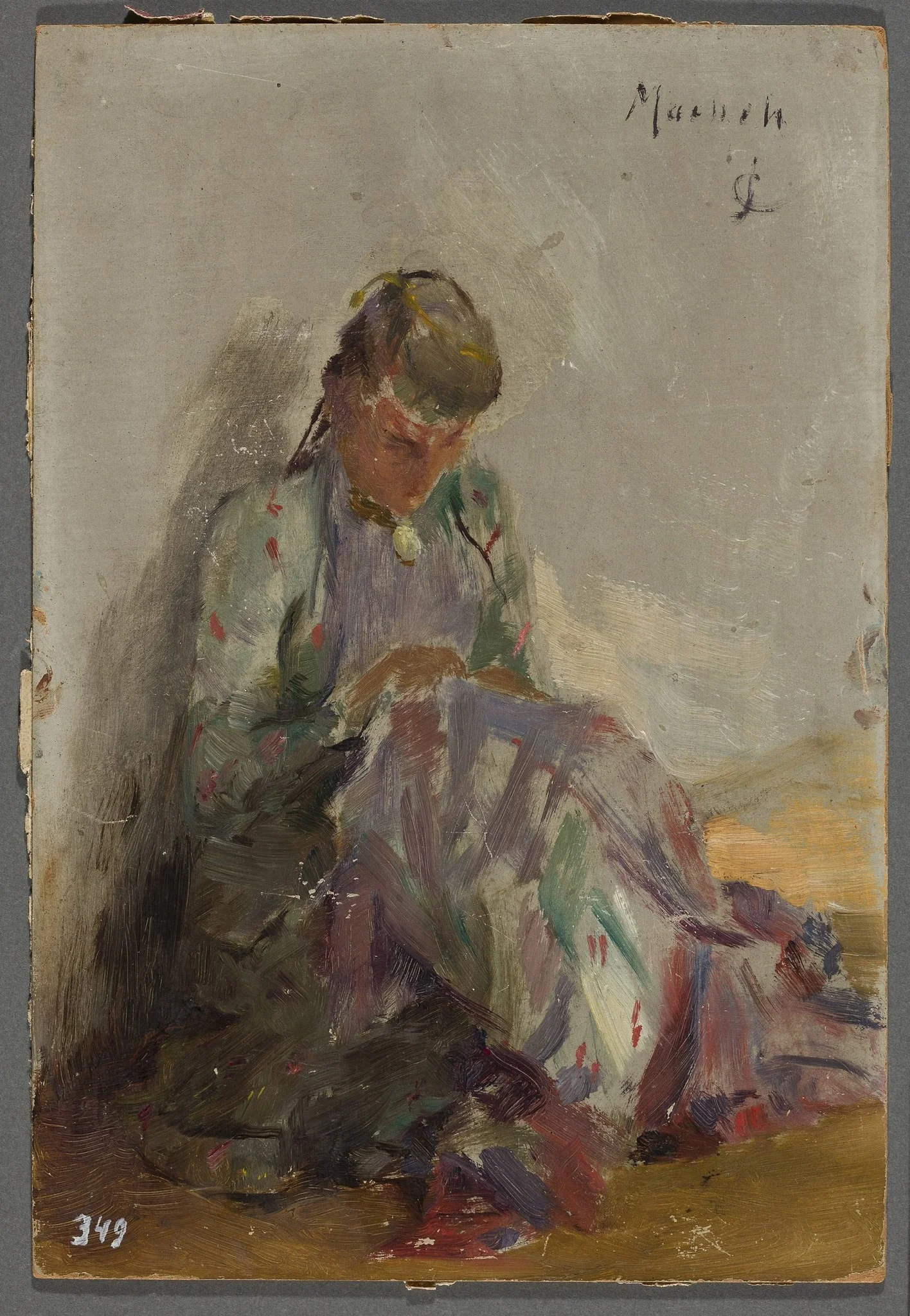 Sewing Tartar girl. From the journey to Crimea